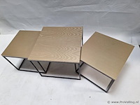Genestelde salontafels - ca. 60x60x47 cm - set van 3 stuks - afbeelding 3 van  4