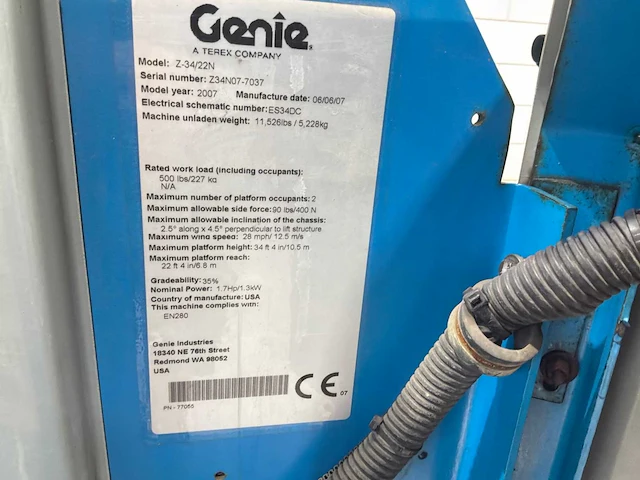 Genie - 2007 - z-34/22n - hoogwerker - afbeelding 4 van  22