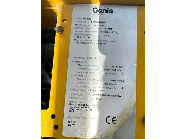 Genie - 2008 - gs-1932 - schaarlift - afbeelding 9 van  32