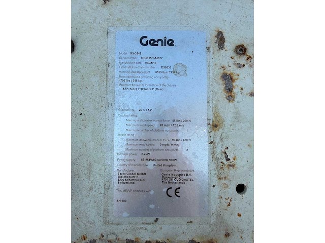 Genie - 2015 - gs3246 - hoogwerker - afbeelding 11 van  23
