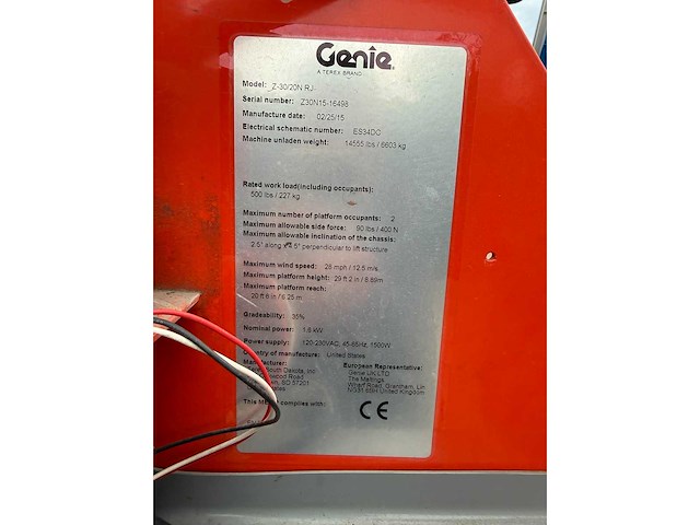 Genie - 2015 - z30/20n rj - hoogwerker - afbeelding 21 van  28