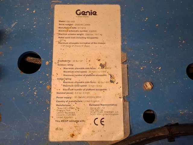 Genie - 2016 - gs1932 - hoogwerker - afbeelding 4 van  9