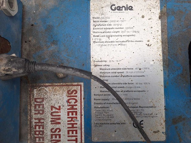 Genie - gs 1532 - hoogwerker - afbeelding 7 van  7