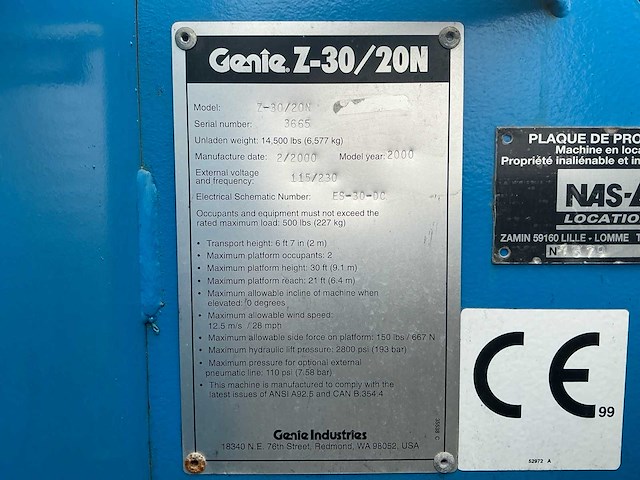 Genie - z-30/20n - hoogwerker - 2000 - afbeelding 22 van  22
