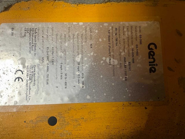 Genie 2646es hoogwerker - afbeelding 14 van  14