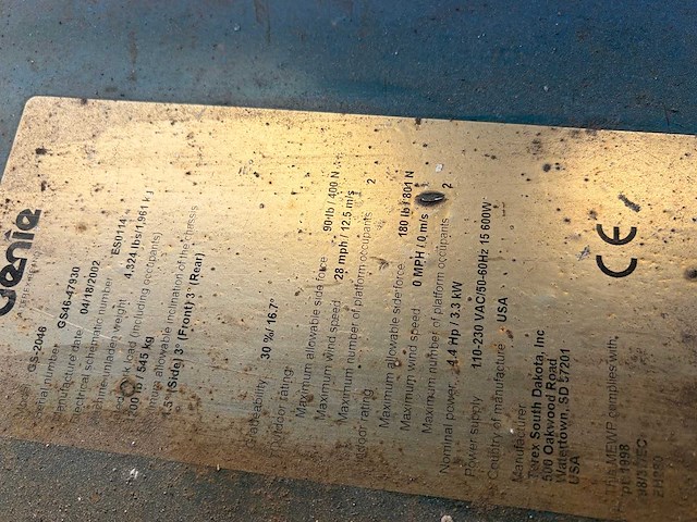 Genie gs-2046 - 2002 - schaarlift - hoogwerker - afbeelding 2 van  15