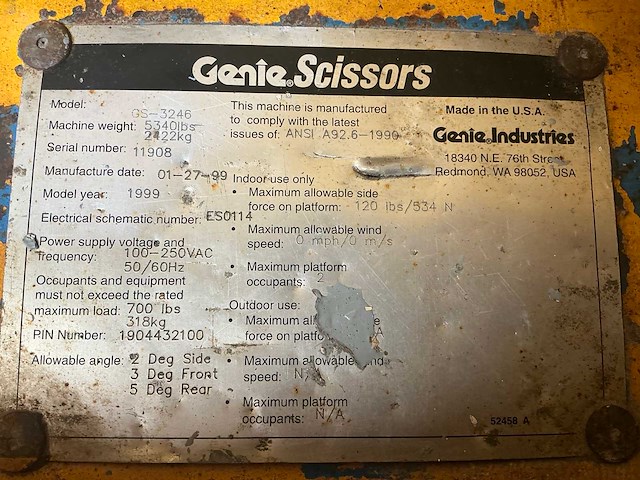 Genie gs-3246 hoogwerker - afbeelding 7 van  15