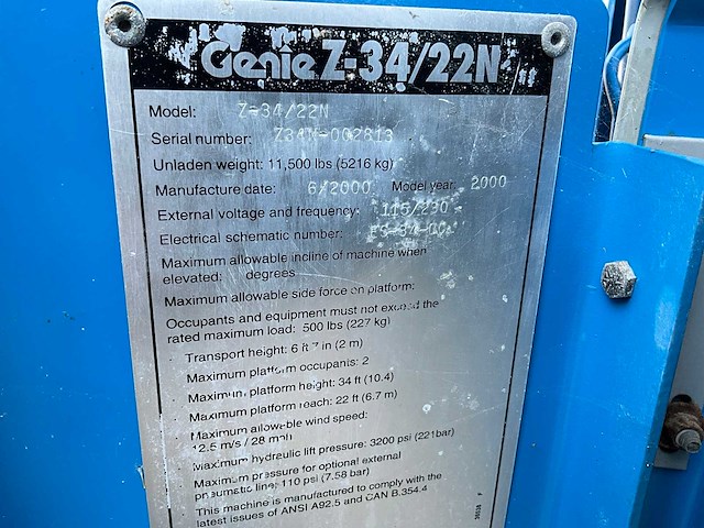 Genie z34-22n hoogwerker - afbeelding 5 van  13
