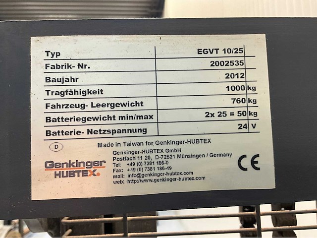 Genkinger - efg-18 - stapelaar - acculader - 634 uur - 2.46m - afbeelding 6 van  17