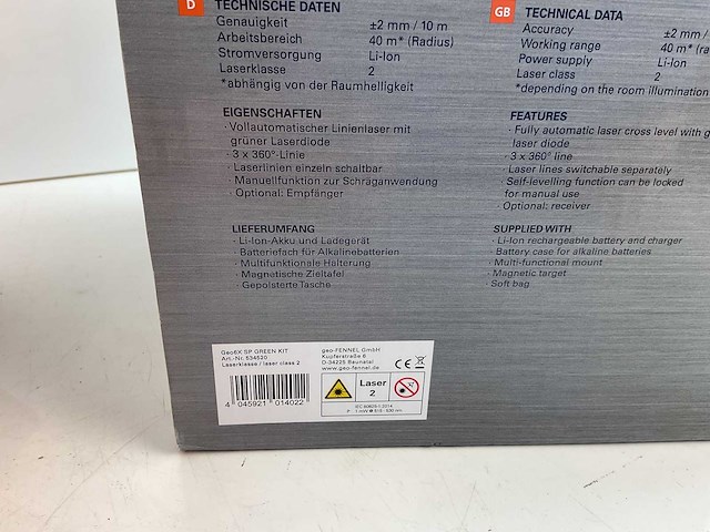 Geo fennel - geo6x sp green kit - bouwlaser - afbeelding 2 van  5