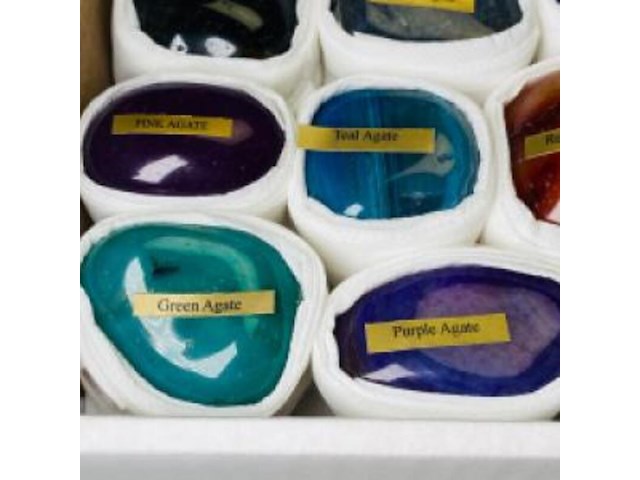 Gepolijste agaat - set van 12 agaat stukken - afbeelding 3 van  4