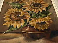 Gerard dalman - 'zonnebloemen op vaas' - afbeelding 4 van  6