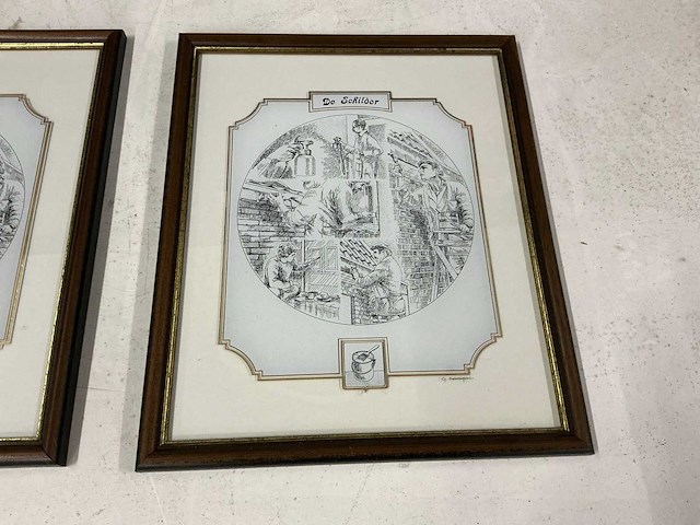 Gerard sweanepoel wanddecoratie/schilderij (2x) - afbeelding 1 van  5