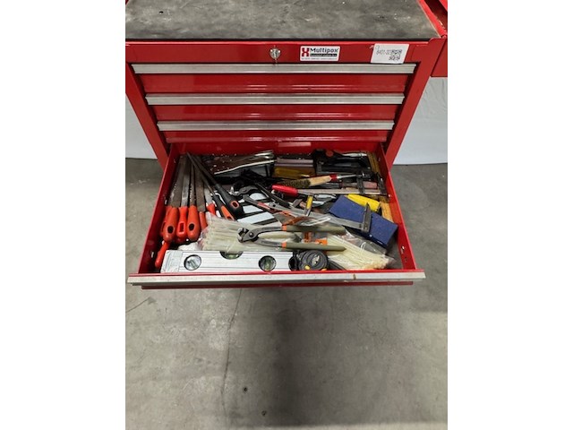 Gereedschap kar, rood, met gereedschap - afbeelding 12 van  14