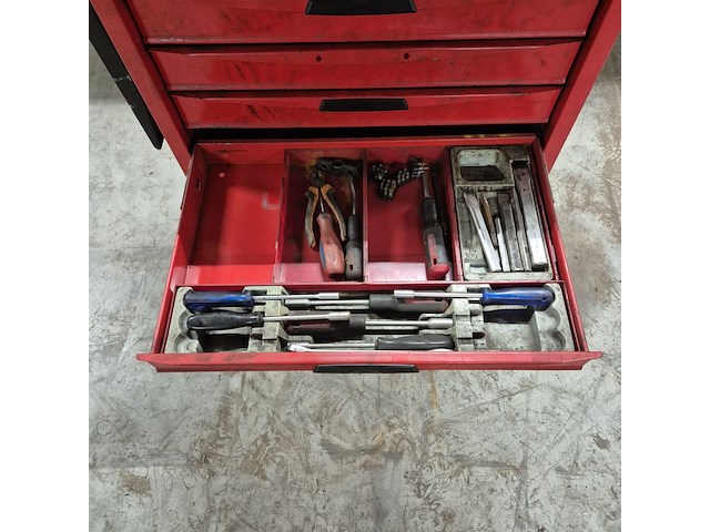 Gereedschapskar met inhoud en zuignappen, o.a tengtools - afbeelding 3 van  16