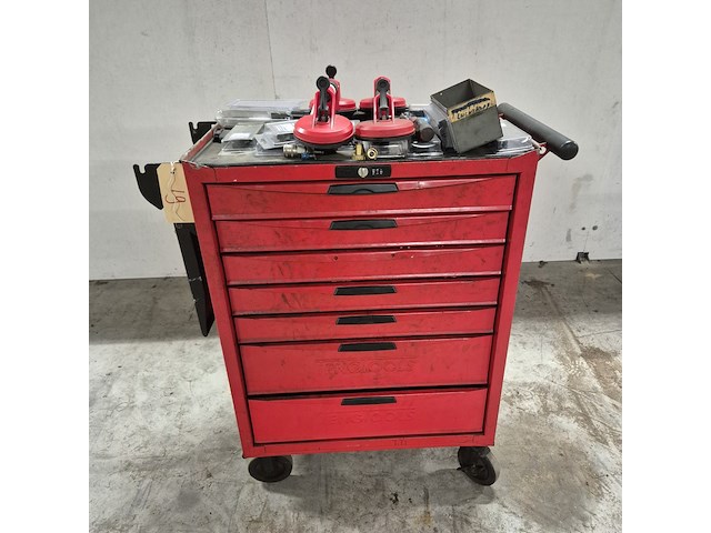 Gereedschapskar met inhoud en zuignappen, o.a tengtools - afbeelding 1 van  16