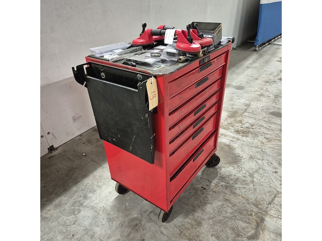 Gereedschapskar met inhoud en zuignappen, o.a tengtools - afbeelding 9 van  16