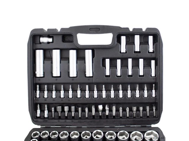 Gereedschapskoffer / ratelsleutelset 94-delig - chroom-vanadiumstaal - incl. koffer - afbeelding 8 van  11
