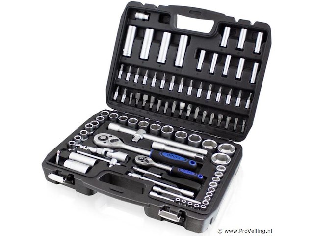 Gereedschapskoffer / ratelsleutelset 94-delig - chroom-vanadiumstaal - incl. koffer - afbeelding 4 van  11