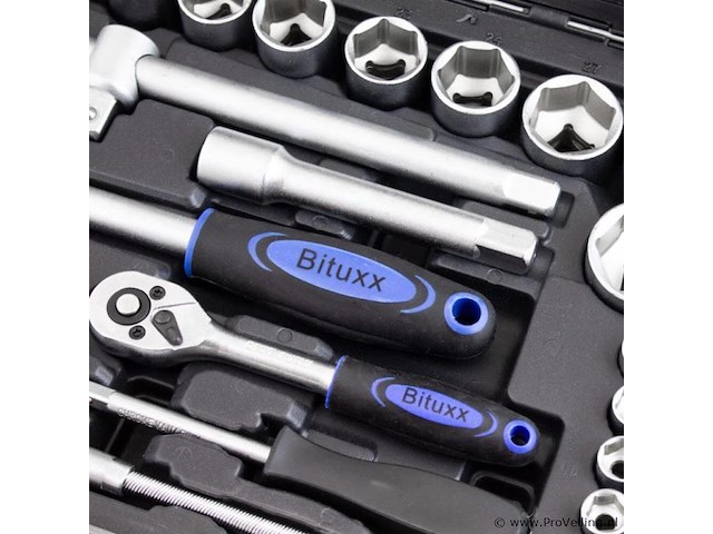 Gereedschapskoffer / ratelsleutelset 94-delig - chroom-vanadiumstaal - incl. koffer - afbeelding 9 van  11