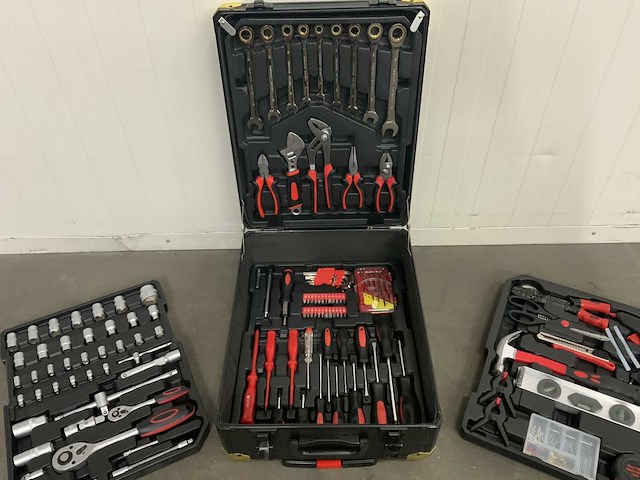 Gereedschapstrolley zwart 186 pcs gereedschap - afbeelding 1 van  10