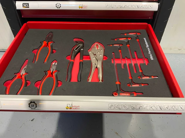 Gereedschapswagen 7 laden, gevuld en gereedschapskoffer 86 pcs - ultra force equipment - afbeelding 4 van  29