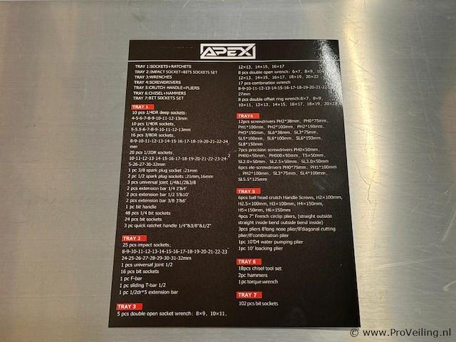 Gereedschapswagen apex 7/7 lades gevuld - afbeelding 12 van  12