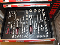 Gereedschapswagen eversteel gevuld met diverse gereedschap w.o. schroevendraaiers, doppenset, tangen, sleut... - afbeelding 6 van  8