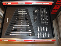 Gereedschapswagen eversteel gevuld met diverse gereedschap w.o. schroevendraaiers, doppenset, tangen, sleut... - afbeelding 7 van  8