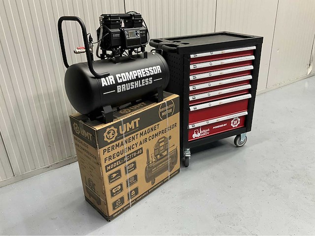 Gereedschapswagen gevuld en hogedrukcompressor 40 liter - ultra force equipment - afbeelding 29 van  35