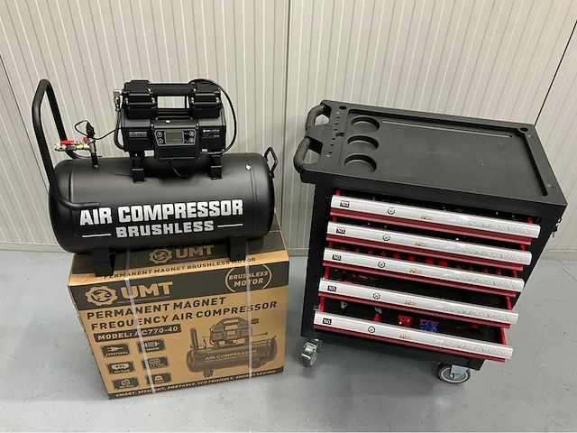 Gereedschapswagen gevuld en hogedrukcompressor 40 liter - ultra force equipment - afbeelding 30 van  38
