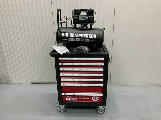 Gereedschapswagen gevuld en hogedrukcompressor 40 liter - ultra force equipment - afbeelding 5 van  38