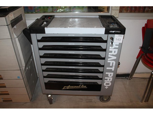 Gereedschapswagen kraft pro+ met 7 laden gevuld met gereedschappen. - afbeelding 1 van  8