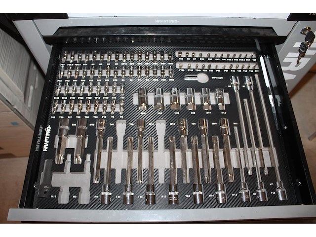 Gereedschapswagen kraft pro+ met 7 laden gevuld met gereedschappen. - afbeelding 3 van  8