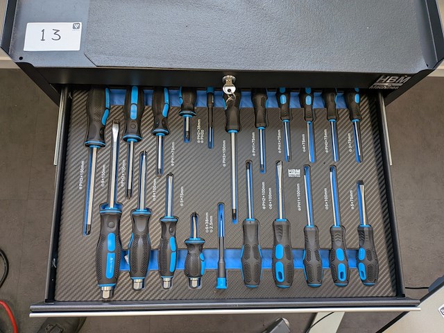 Gereedschapswagen met complete gereedschapsset, hbm machines - afbeelding 6 van  12