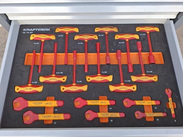 Gereedschapswagen met divers 1000v gereedschap kraftwerk, bt700 - afbeelding 6 van  10