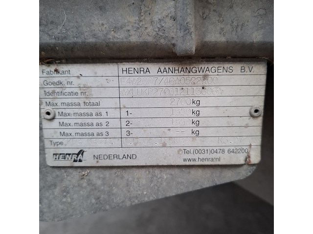 Geremde aanhanger, henra, k3.27 - afbeelding 11 van  19
