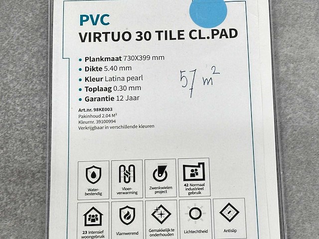 Gerflor - pvc vloer latina pearl 57m2 - afbeelding 3 van  7