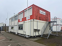 Geschakelde kantoorunits/bouwkeet 180 m2 met keuken/sanitair