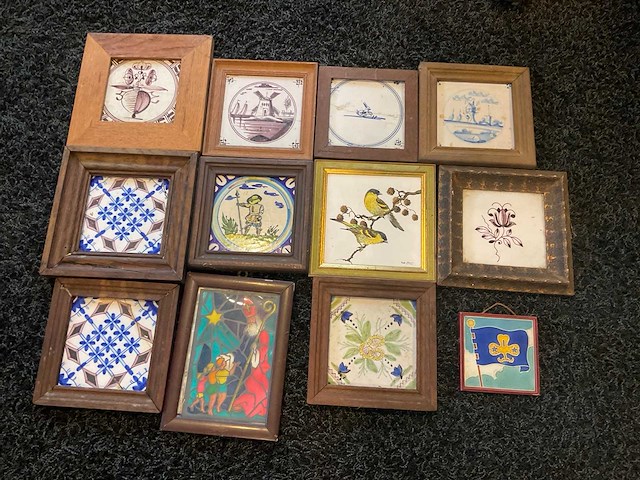 Geschilderde wand tegels (12x) - afbeelding 1 van  6