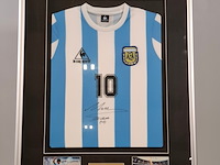 Gesigneerd voetbalshirt, diego maradona, le coq sportif, asociación del fútbol argentino - afbeelding 7 van  13