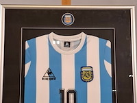 Gesigneerd voetbalshirt, diego maradona, le coq sportif, asociación del fútbol argentino - afbeelding 12 van  13