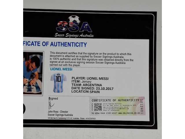 Gesigneerd voetbalshirt, lionel messi, asociación del fútbol argentino, adidas - afbeelding 2 van  10