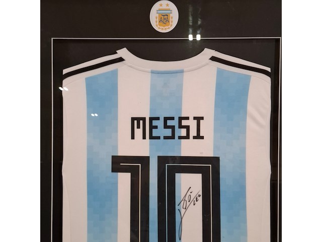 Gesigneerd voetbalshirt, lionel messi, asociación del fútbol argentino, adidas - afbeelding 8 van  10