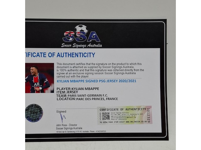 Gesigneerd voetbalshirt, paris saint-germain, kylian mbappe - afbeelding 2 van  11