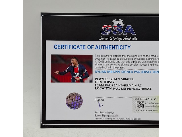Gesigneerd voetbalshirt, paris saint-germain, kylian mbappe - afbeelding 11 van  11