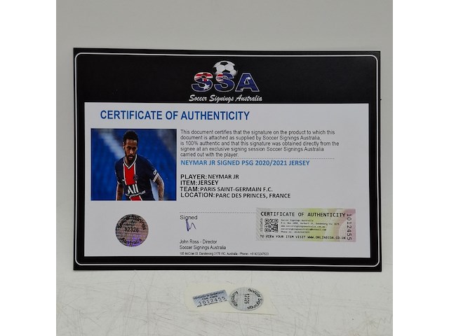 Gesigneerd voetbalshirt, paris saint-germain, neymar jr - afbeelding 10 van  11