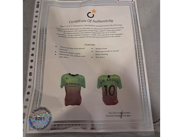 Gesigneerd voetbalshirt, 'sergio agüero' - afbeelding 7 van  9