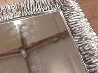 Geslepen spiegel in gezilverde opgelegde lijst - afbeelding 3 van  5