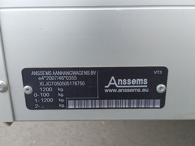 Gesloten aanhanger, anssems, gtb 1200, 2016 - afbeelding 7 van  17